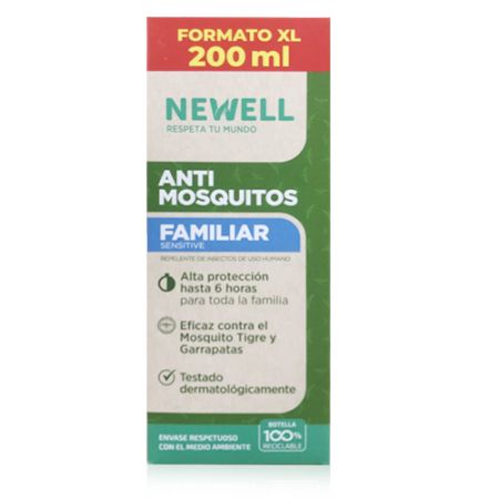 76972 NEWELL. ANTIMOSQUITOS FAMILIAR SENSITIVE FORMATO XL 200 ML