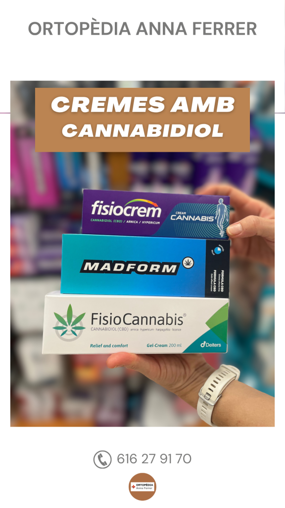 Cremes amb cannabiol (CBD) per alleujar dolor i inflamació.